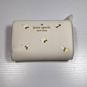 Kate Spade Bees Printed Floral Medium Compact Bifold Wallet